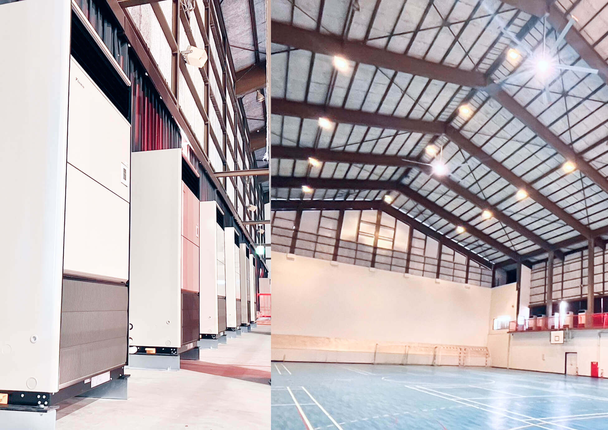 完成後の明るく快適なイベント会場全景